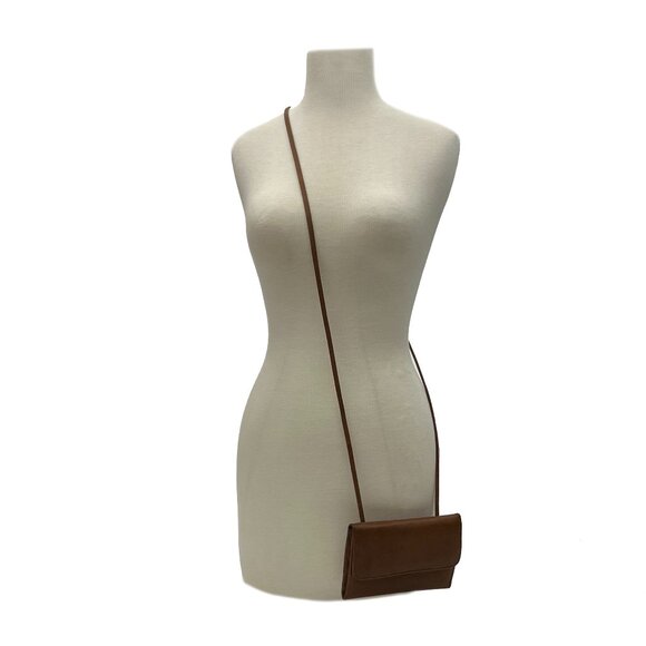 Boulder Ridge Brown Leather Folding Crossbody Bag Wallet Purse Handbag - Picture 1 of 5